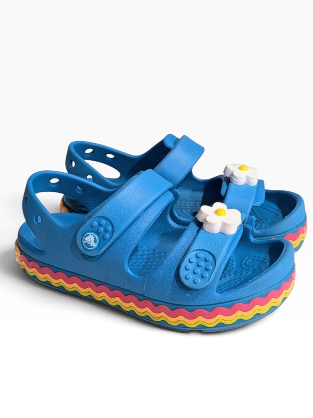CROCS Ric Rac Thong Sandal Blue Flower C10